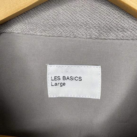 LES BASICS Men’s LE WIND CHEATER JACKET In Gray Large Cotton Portugal - Picture 7 of 13